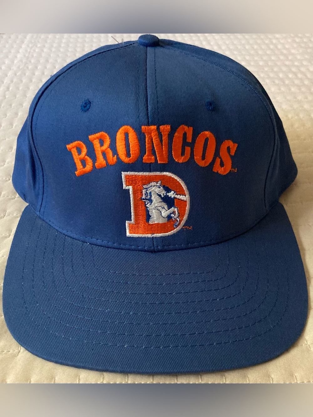 Vintage Denver Broncos SnapBack Hat AJD NFL VTG Retro Throwback D Logo